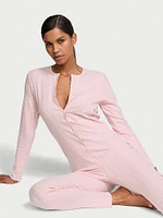 Heart Pointelle Long Sleep Romper