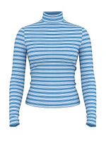 Multi Rib Mock-Neck Long-Sleeve Tee
