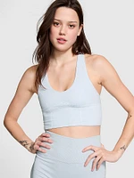 Seamless Shimmer Plunge Sports Bra