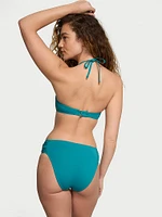 Essential Shirred Mid-Rise Bikini Bottom