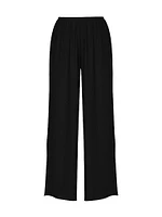 Sheer Crinkle Wide-Leg Pants