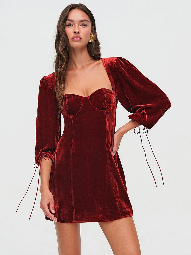 Nadine Velvet Bustier Mini Dress