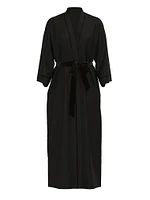 Modal Soft Velvet-Trim Maxi Robe