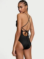 Rosette Plunge One-Piece Swimsuit