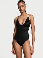 Rosette Plunge One-Piece Swimsuit