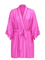 Glazed Satin Dew Drop Heart Short Robe