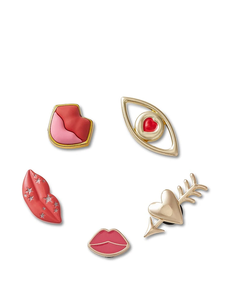 5-Pack Valentines Lips Jibbitz™ charms