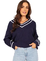 Leanna V-Neck Knit Sweater