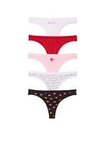 5-Pack Stretch Cotton Thong Panties