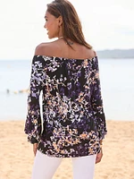 Off-the-Shoulder Floral Blouse