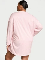 100% Cotton Oversized Long-Sleeve Sleep Tee