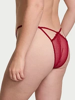 Red Rose Strappy Crotchless Brazilian Panty