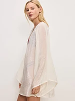 Tencel Long-Sleeve Mini Coverup