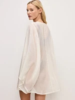 Tencel Long-Sleeve Mini Coverup