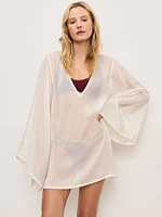 Tencel Long-Sleeve Mini Coverup
