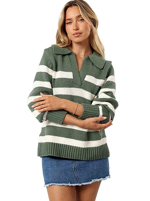 Shea Striped Collar Knit Sweater