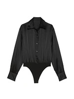 Atelier Victoria's Secret X Altuzarra Satin Shirt Bodysuit