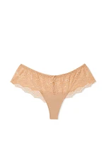 Lace Trim Hipster Thong Panty