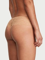 Lace Trim Hipster Thong Panty