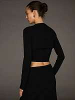 Atelier Victoria's Secret X Altuzarra Fine-Knit Hook & Eye Cropped Cardigan