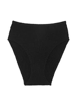 Crinkle High-Waist Full-Coverage Bikini Bottom