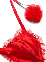 Heartbreaker Satin Pom Fashion Lingerie Set