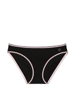 Cotton Pointelle Lace-Waist Bikini
