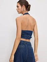 Denim Halter Vest