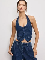 Denim Halter Vest