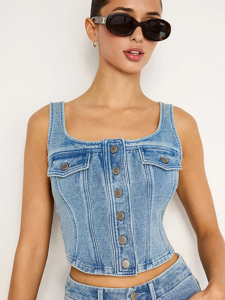 Jeanius Button Front Bustier