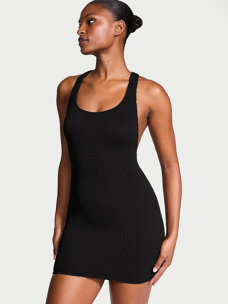 Crinkle Racerback Tube Swim Dress