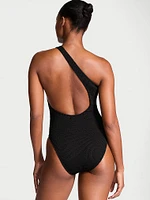 Crinkle One-Shoulder One-Piece Swimsuit