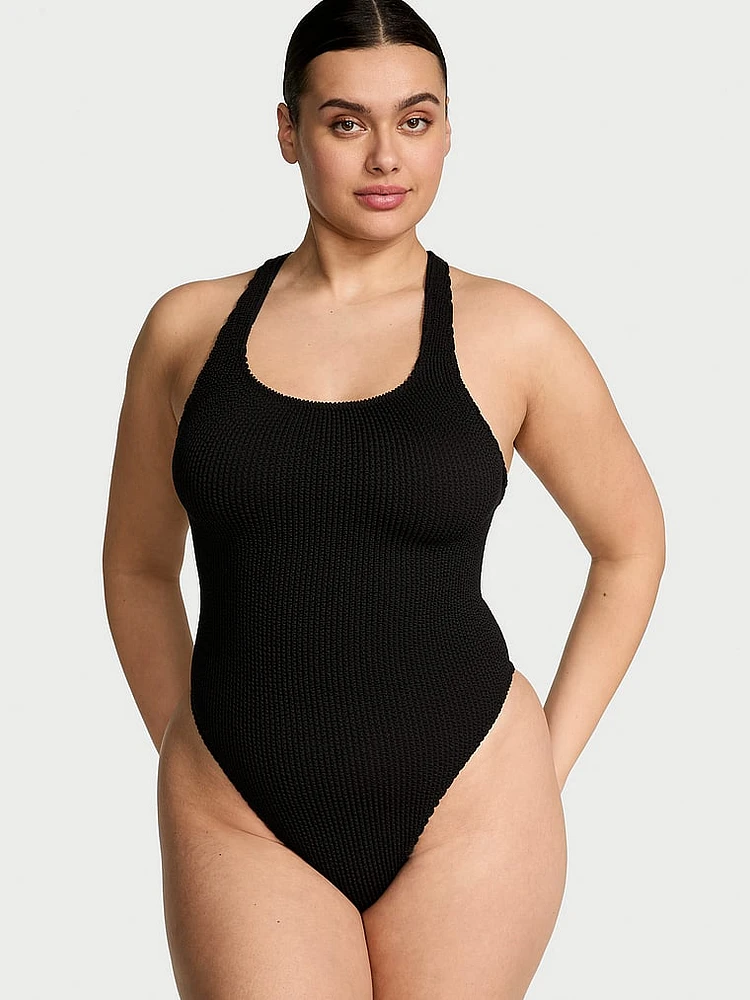 Crinkle  Racerback One-Piece Swimsuit