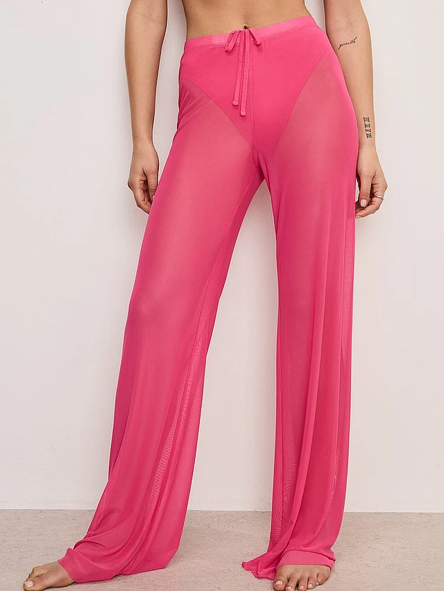 msk mesh wide-leg dress pants MSK Plus Size Mesh Wide-Leg Pants