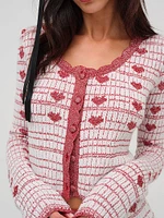 Candy Heart Knit Cardigan