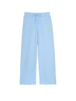 Ivy Fleece Wide-Leg Split-Hem Sweatpants