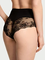 Lace-Trim High-Waist Brief Panty