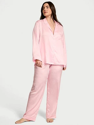 Glazed Satin Long Pajama Set