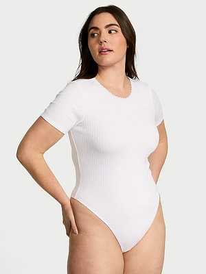 Pointelle Modal Short-Sleeve Bodysuit