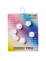 5-Pack Jibbitz White Elegant Floral Charms