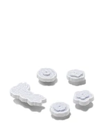 5-Pack Jibbitz White Elegant Floral Charms
