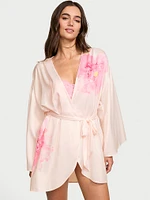 Peony Satin Short Robe