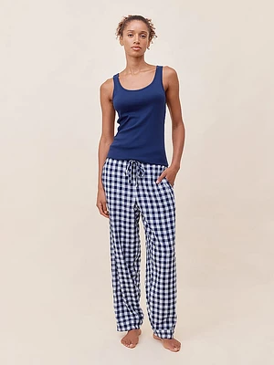 Seersucker Gingham Pant & Tank PJ Set