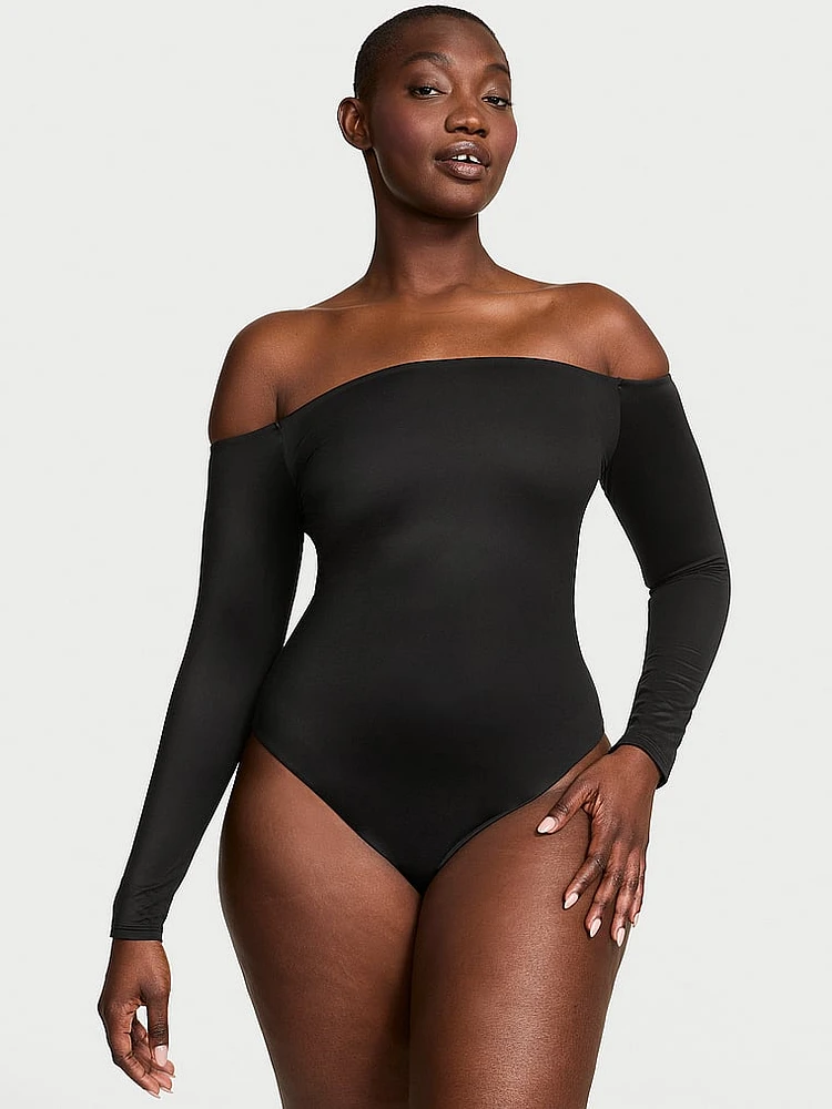 Bodywear by Victoria's Secret with FeatherSoft™ Off-the-Shoulder Long-Sleeve Bodysuit