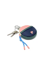 Denim Zip Pouch Keychain Charm