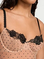 Sheer Rose Dot Unlined Balconette Teddy