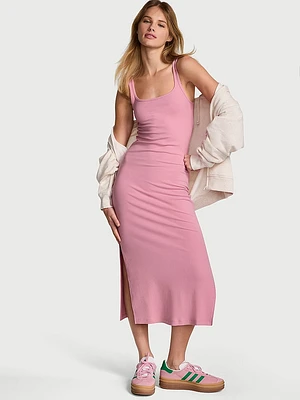 All-Day Soft Ribbed Bodycon Midi Dress