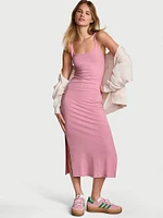 All-Day Soft Ribbed Bodycon Midi Dress