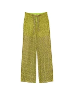 Beachwear Mesh Tie-Front Cover-Up Pants