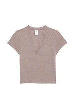 All-Day Cotton Plunge Cropped Top